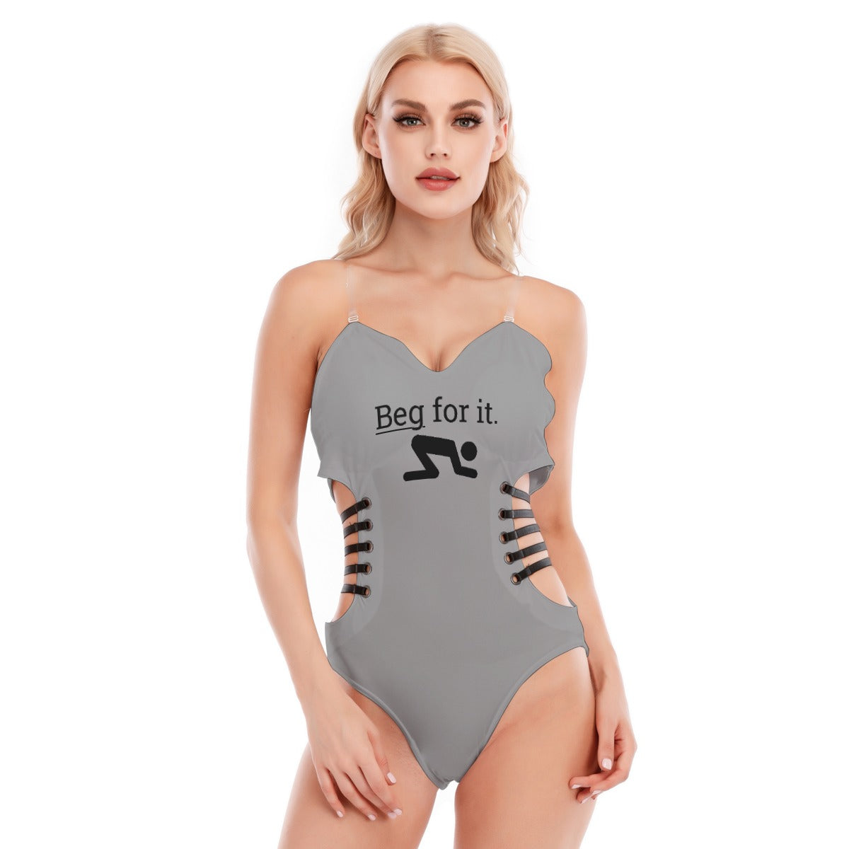 Beg For It Black Strap Bodysuit