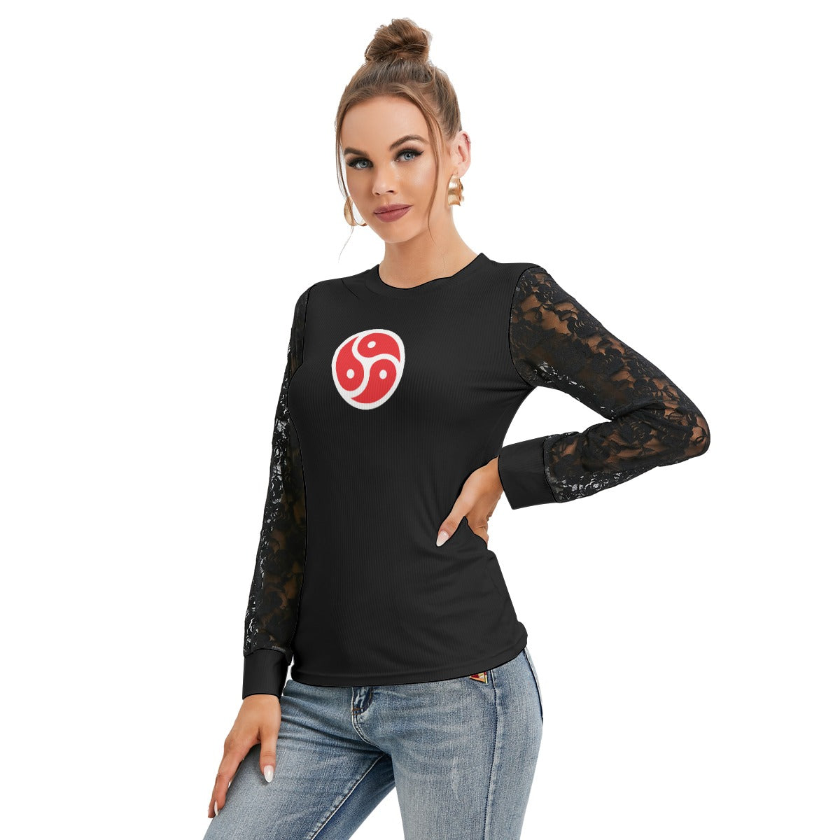 Triskelion Black Laced Long Sleeve T-Shirt