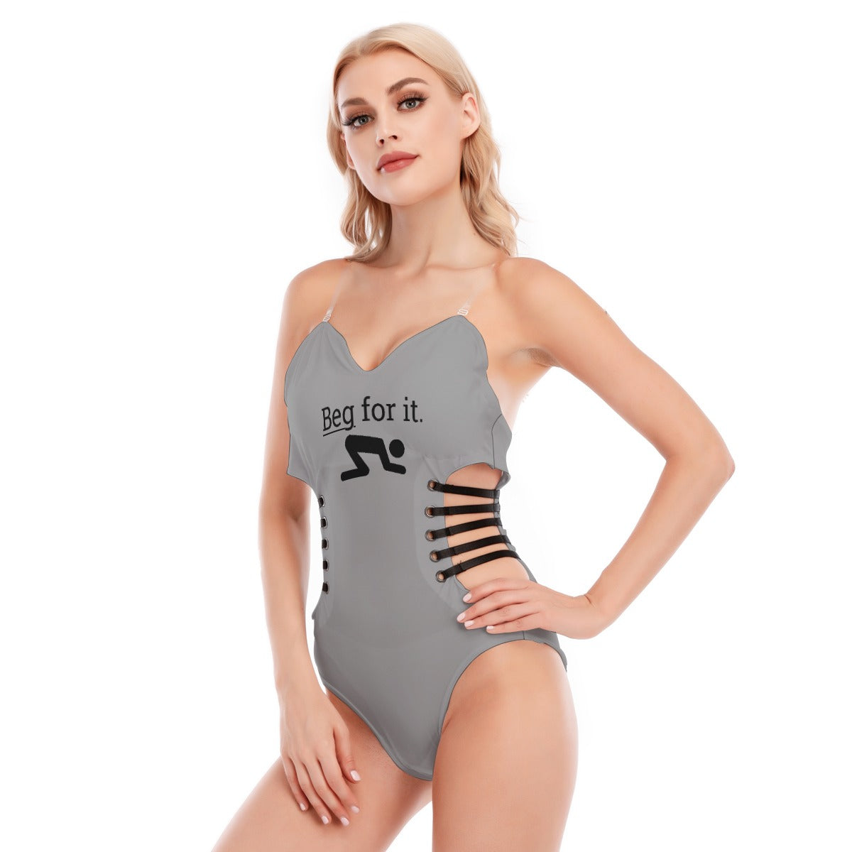 Beg For It Black Strap Bodysuit