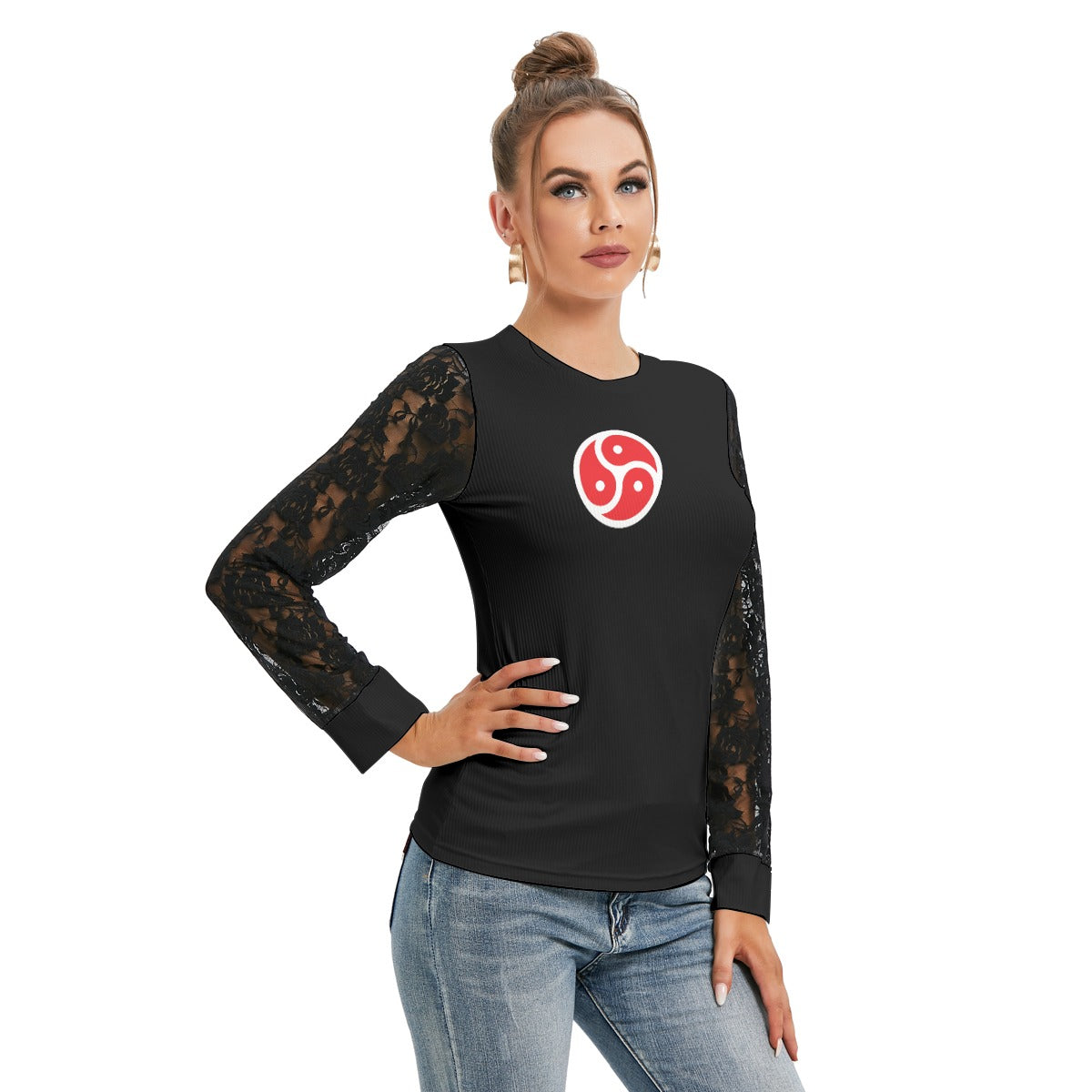 Triskelion Black Laced Long Sleeve T-Shirt