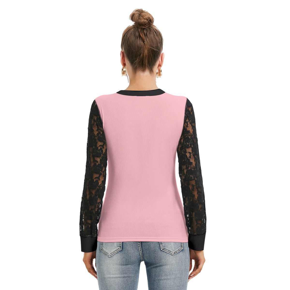 Brattitude Trans Flag Black-Laced Long Sleeve T-shirt