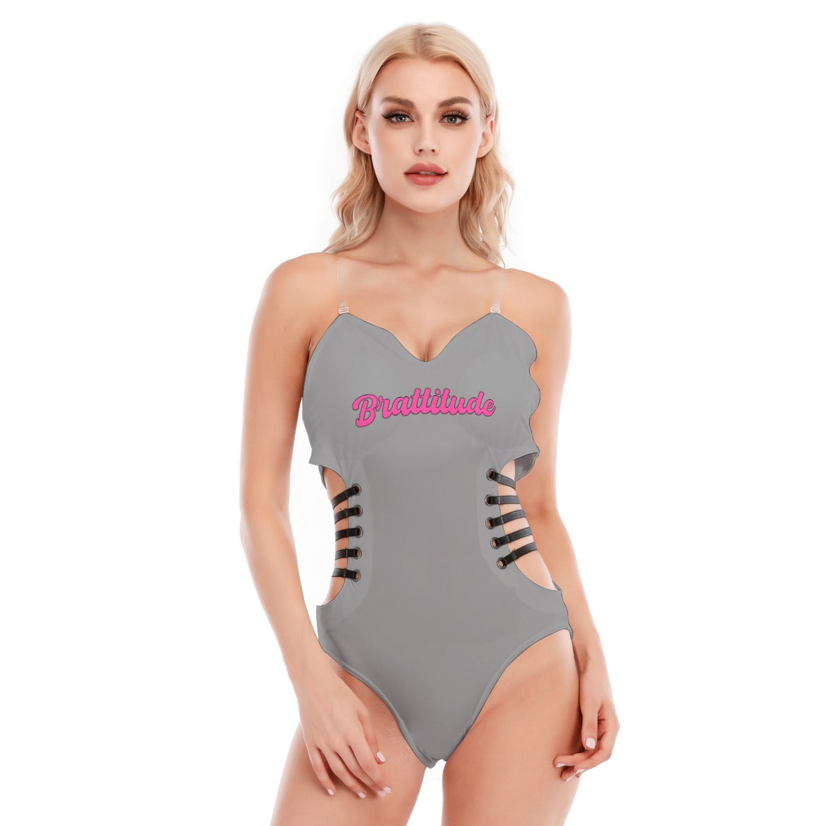 Brattitude Black Strap Bodysuit
