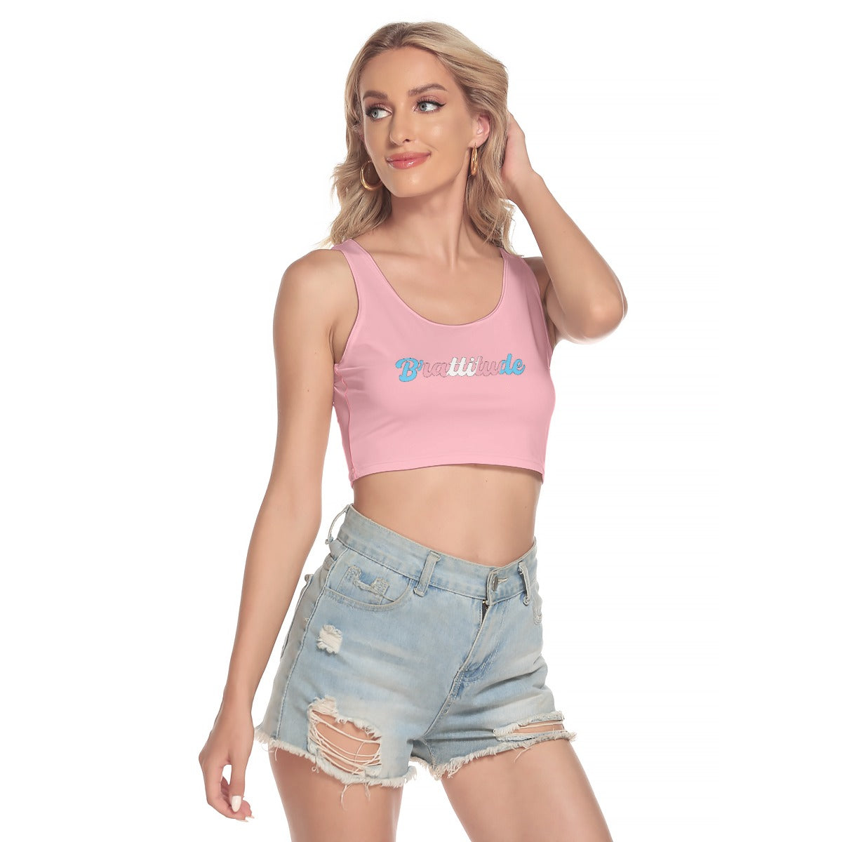 Brattitude Trans Flag Sport Crop Top