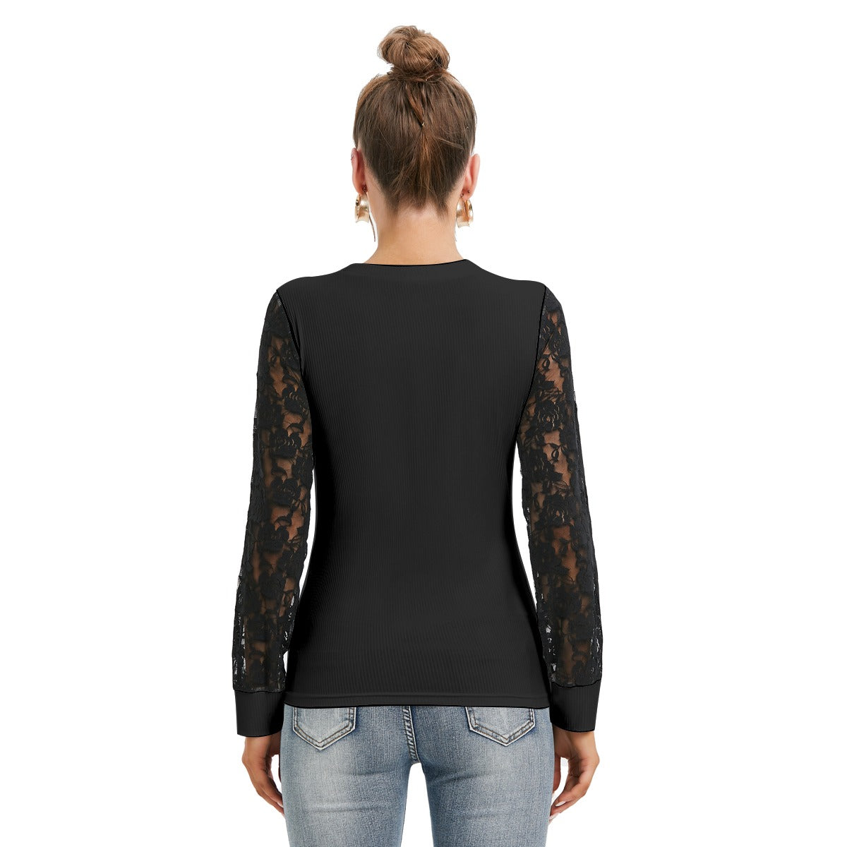 Brattitude Trans Flag Black-Laced Long Sleeve T-shirt