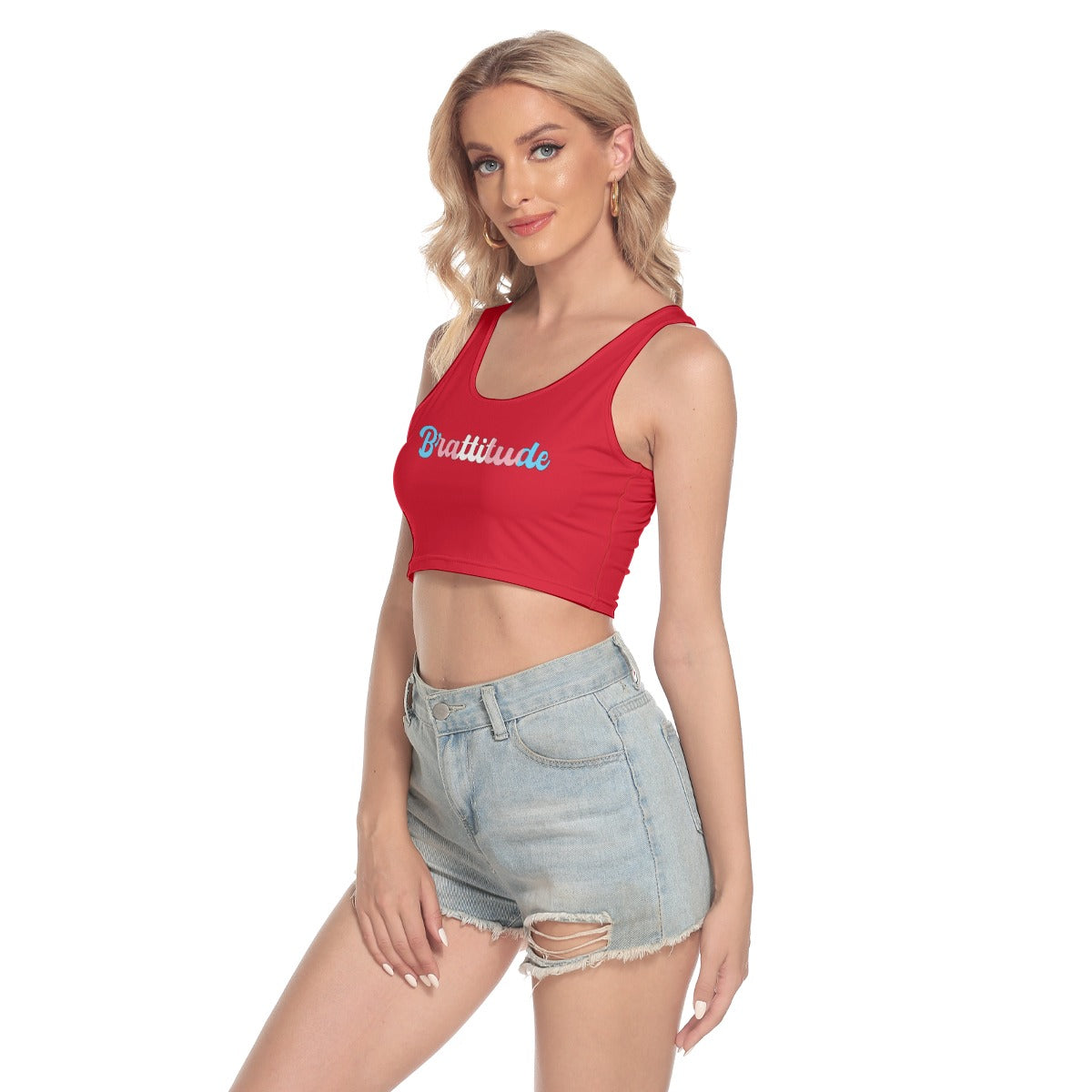 Brattitude Trans Flag Sport Crop Top