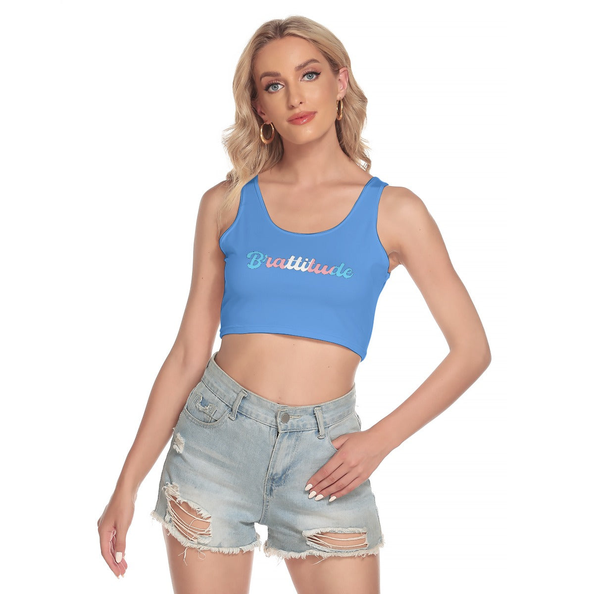 Brattitude Trans Flag Sport Crop Top
