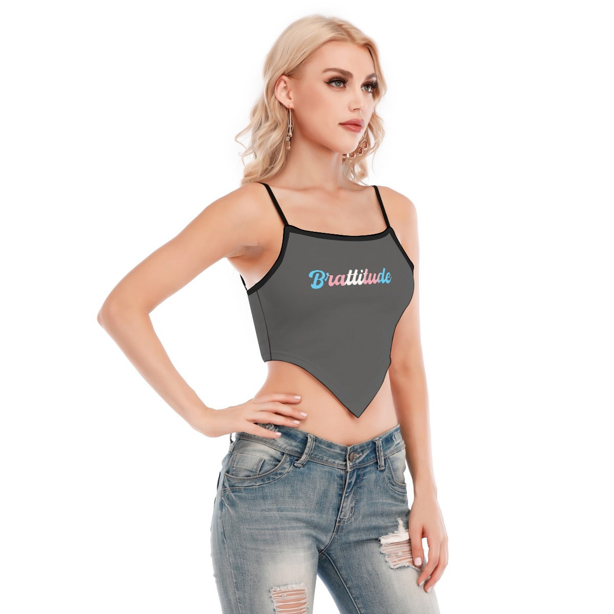 Brattitude Trans Flag Cami Tube Top