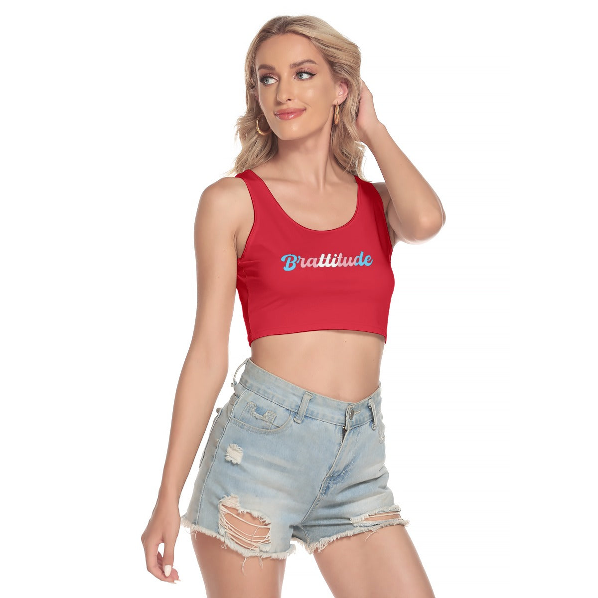 Brattitude Trans Flag Sport Crop Top