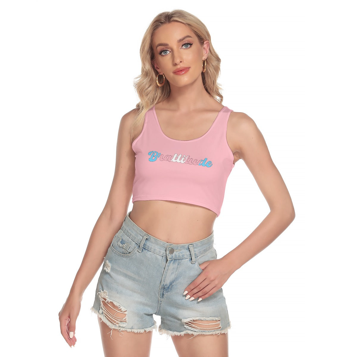 Brattitude Trans Flag Sport Crop Top