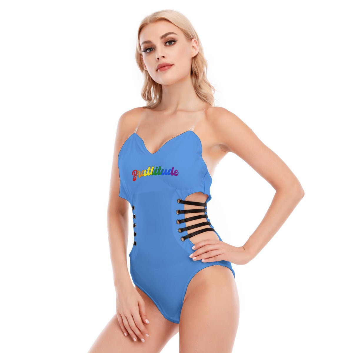 Brattitude PRIDE Black Strap Bodysuit