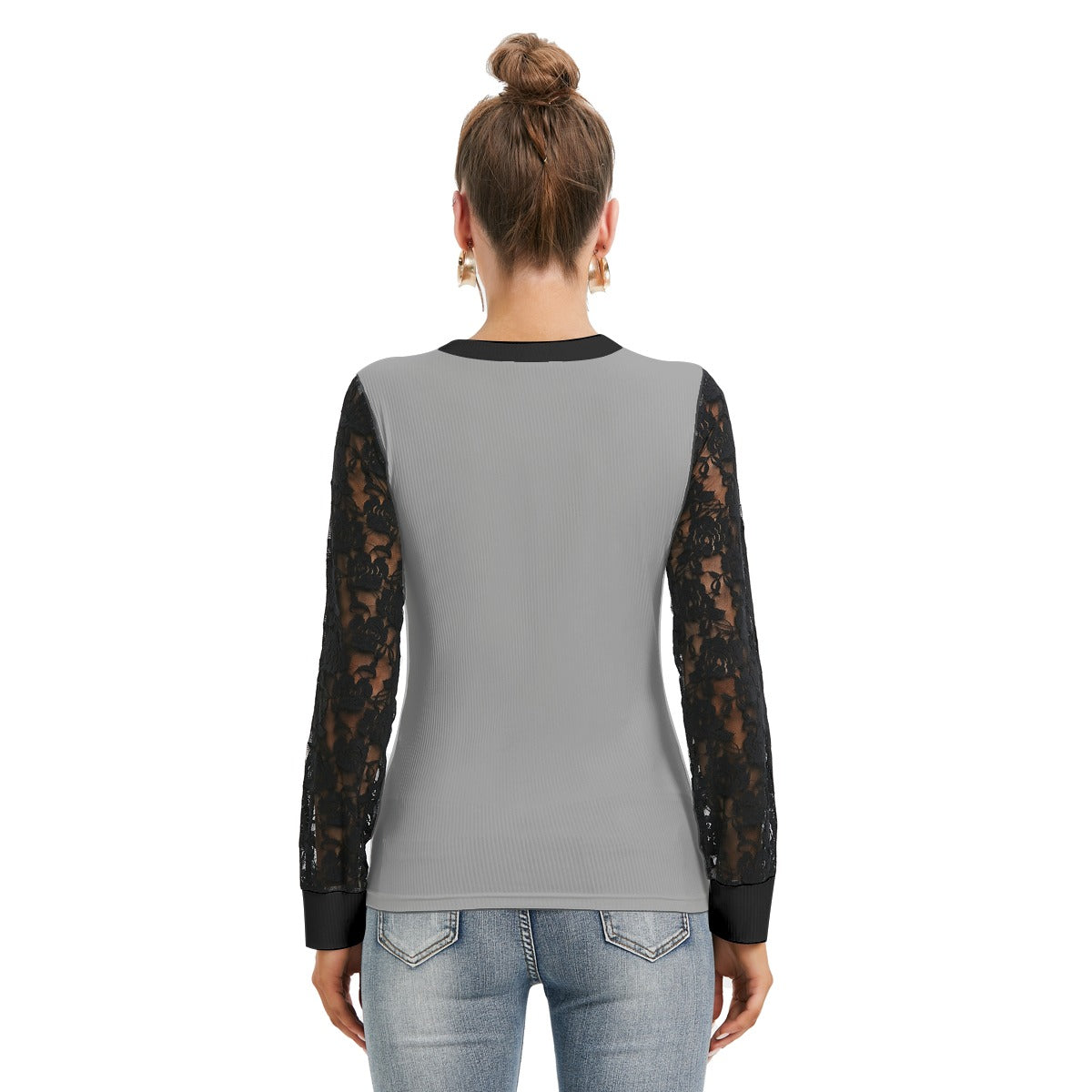 Beg For It Black-Laced Long Sleeve T-shirt