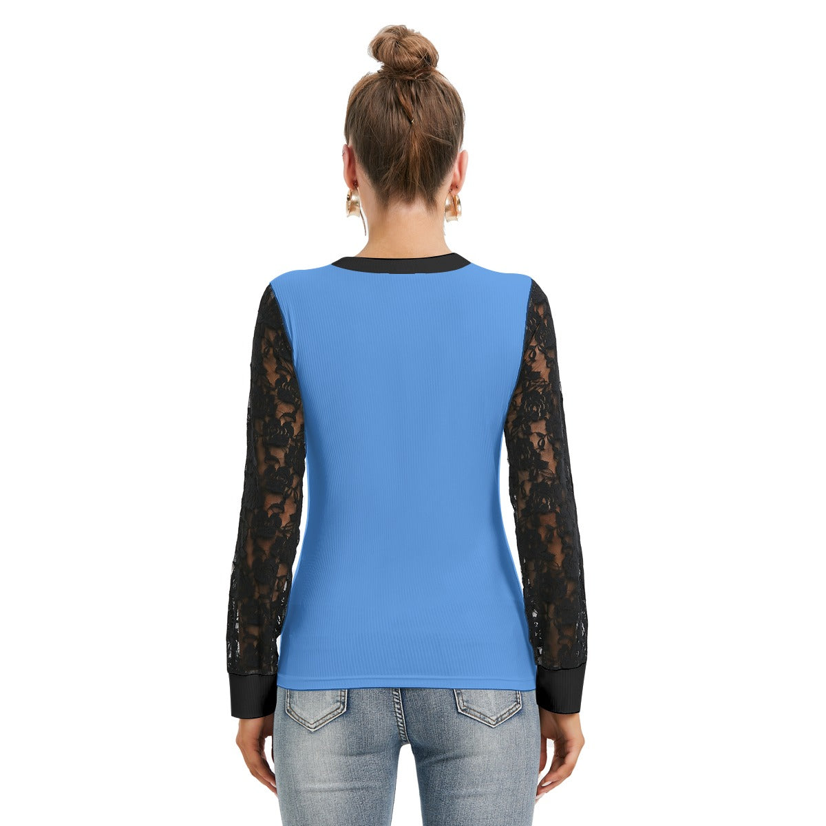 Brattitude Trans Flag Black-Laced Long Sleeve T-shirt