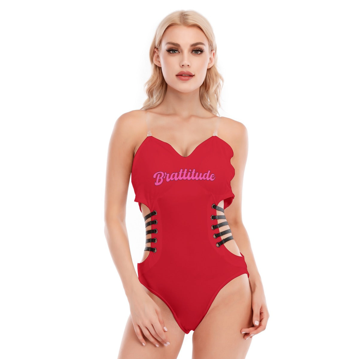 Brattitude Black Strap Bodysuit