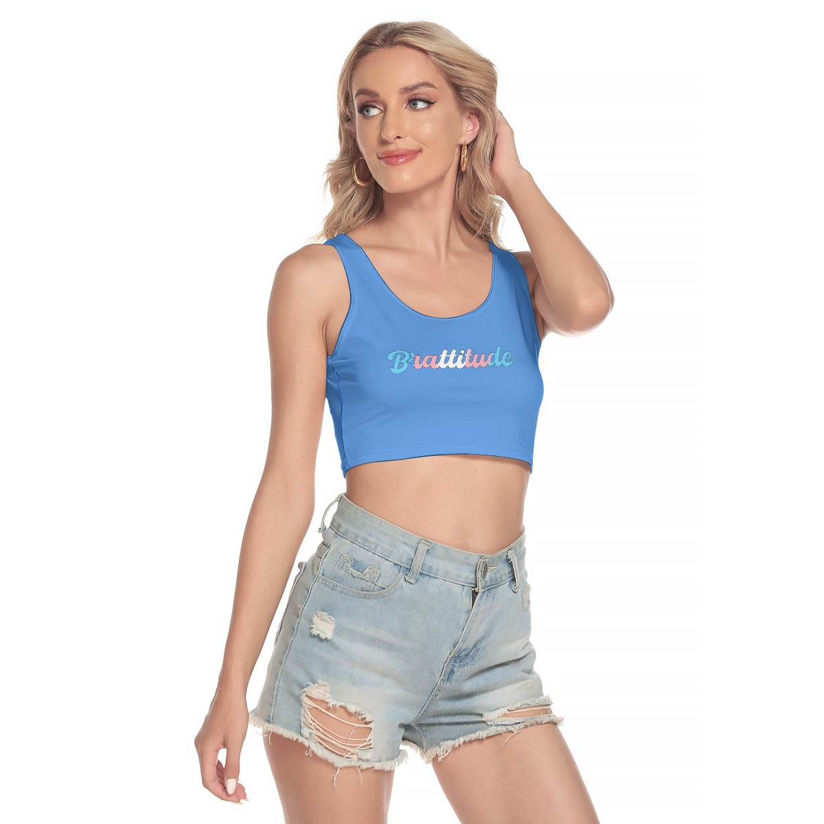 Brattitude Trans Flag Sport Crop Top