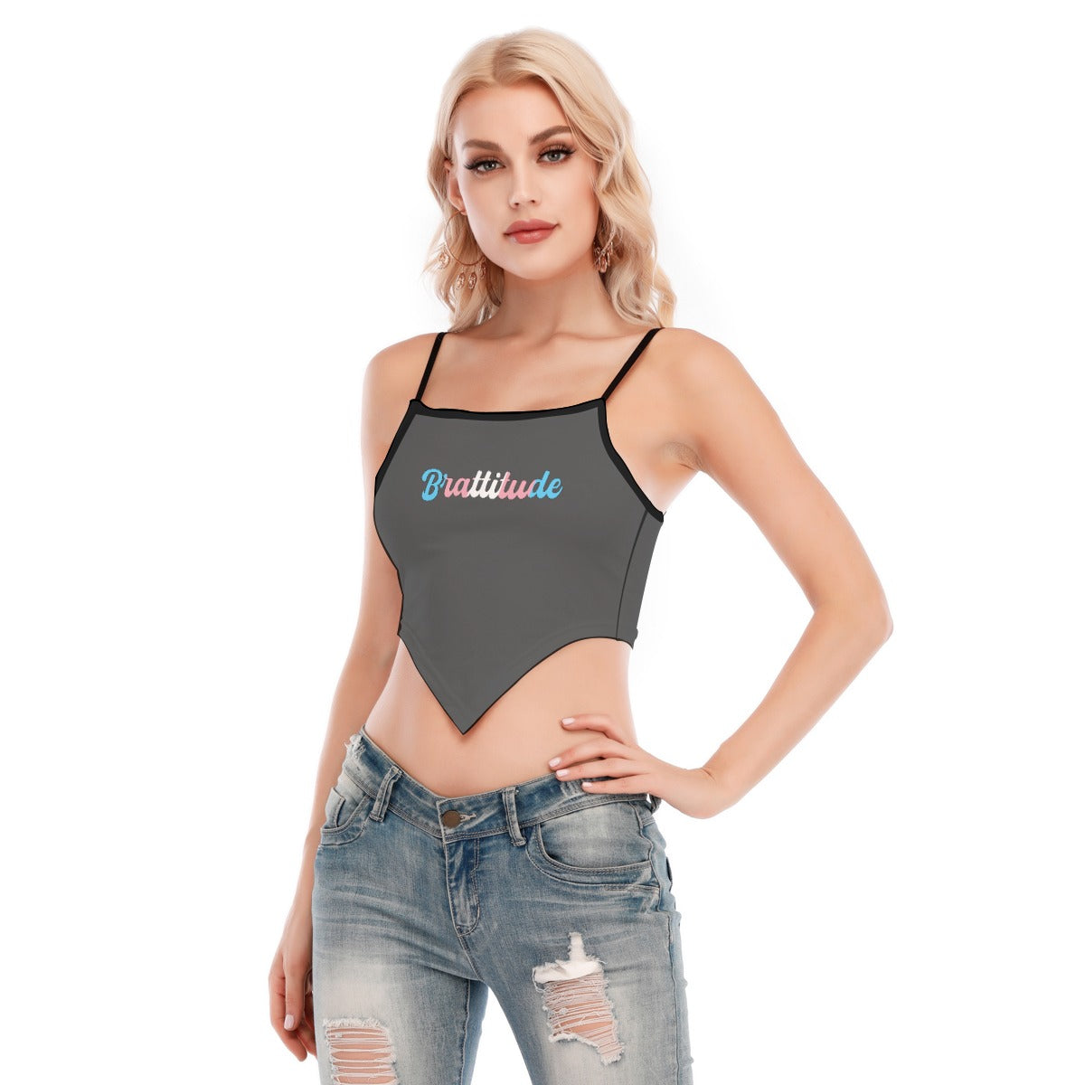Brattitude Trans Flag Cami Tube Top