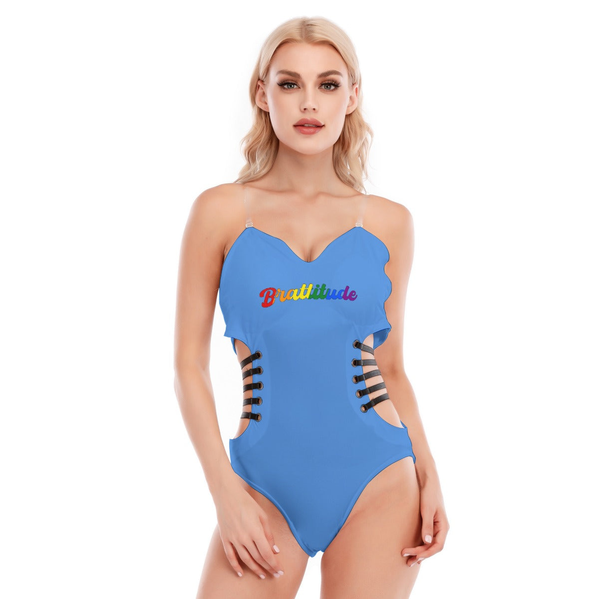 Brattitude PRIDE Black Strap Bodysuit
