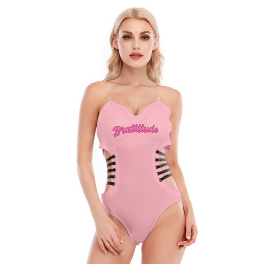 Brattitude Black Strap Bodysuit