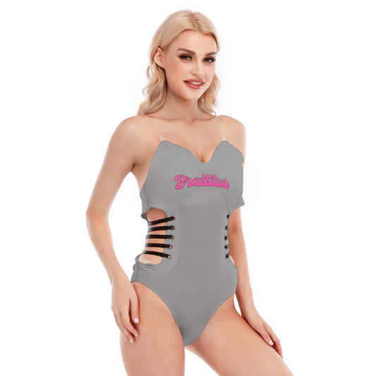 Brattitude Black Strap Bodysuit