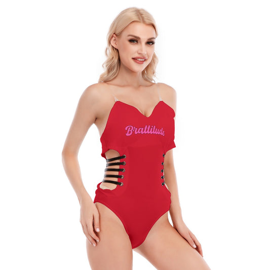Brattitude Black Strap Bodysuit